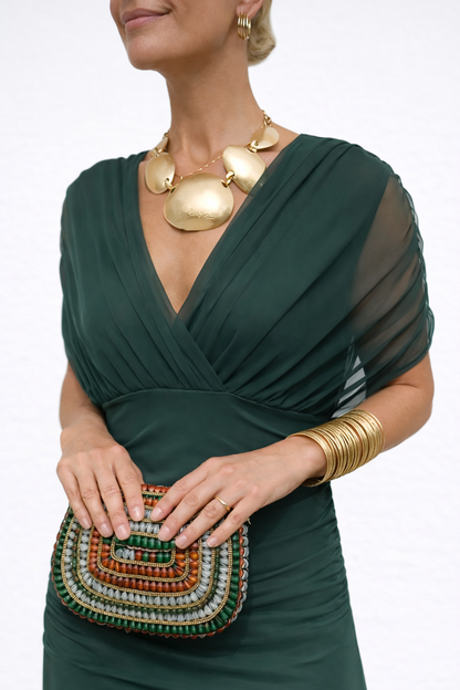 Orivé™ | Vestido Floral Largo con Escote en V