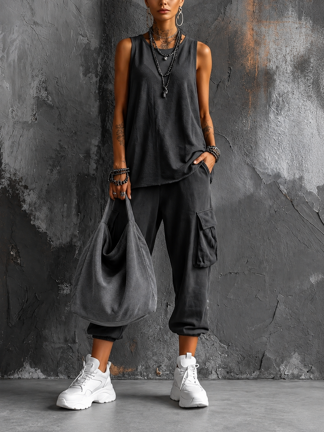 Gris+Bolso gris / 3XL