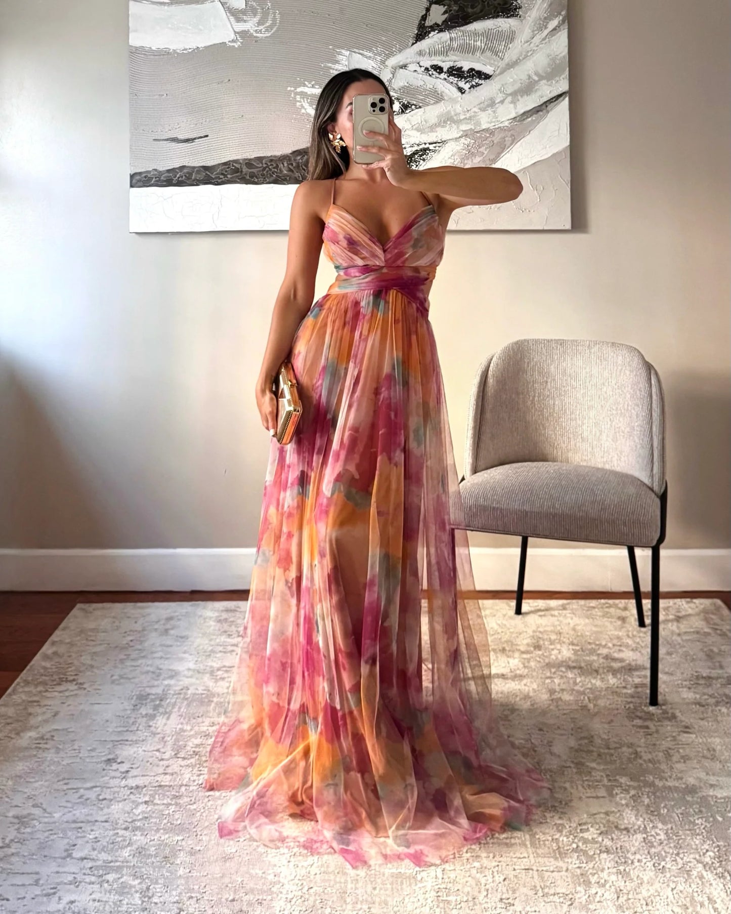 Orivé™ | Encantador vestido largo con estampado floral