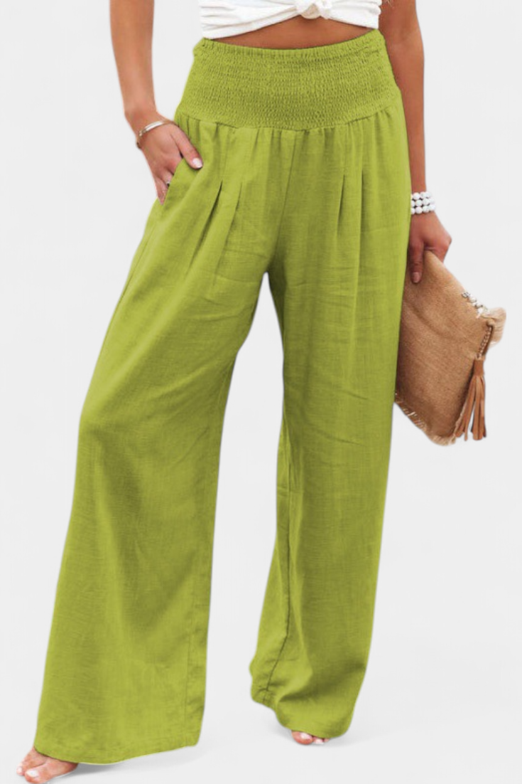 Orivé™ Lexia Pantalón de Algodón y Lino con Corte Fluido y Elegancia Natural