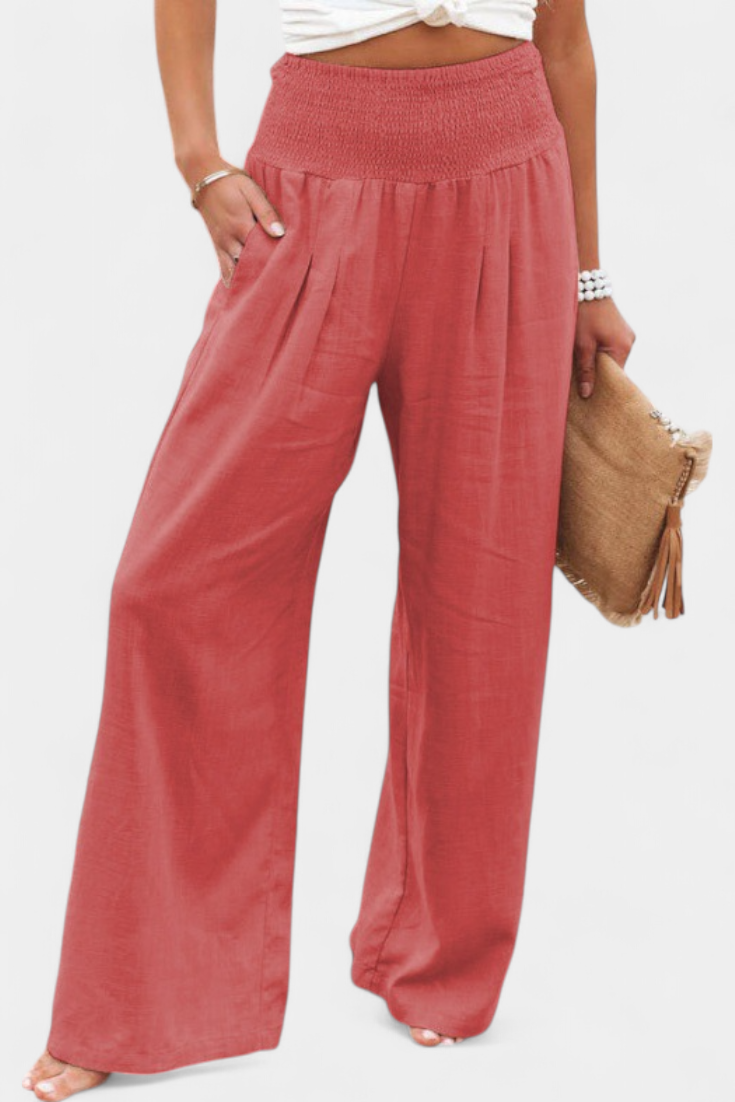 Orivé™ Lexia Pantalón de Algodón y Lino con Corte Fluido y Elegancia Natural