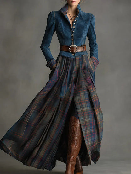 Orivé™ Vestido maxi en ante azul