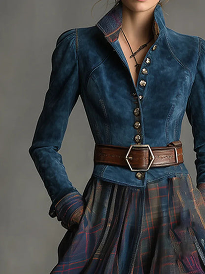 Orivé™ Vestido maxi en ante azul