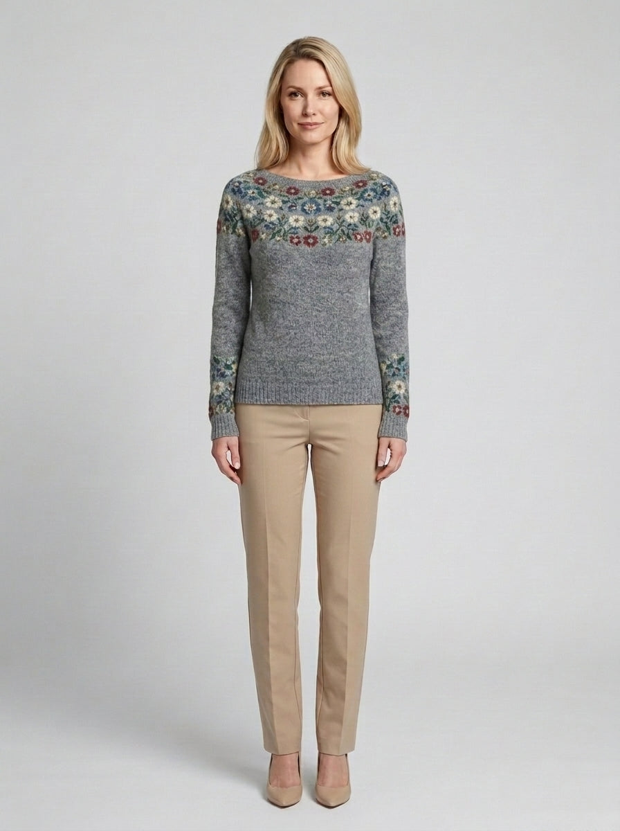 Gray/Flowers / 5XL