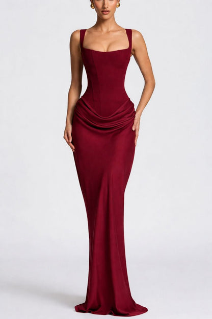 Orivé™ Vestido maxi de escote cuadrado