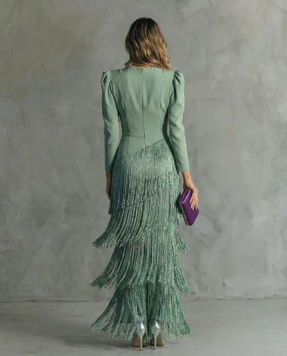 Orivé™ · Vestido elegante con mangas de flecos